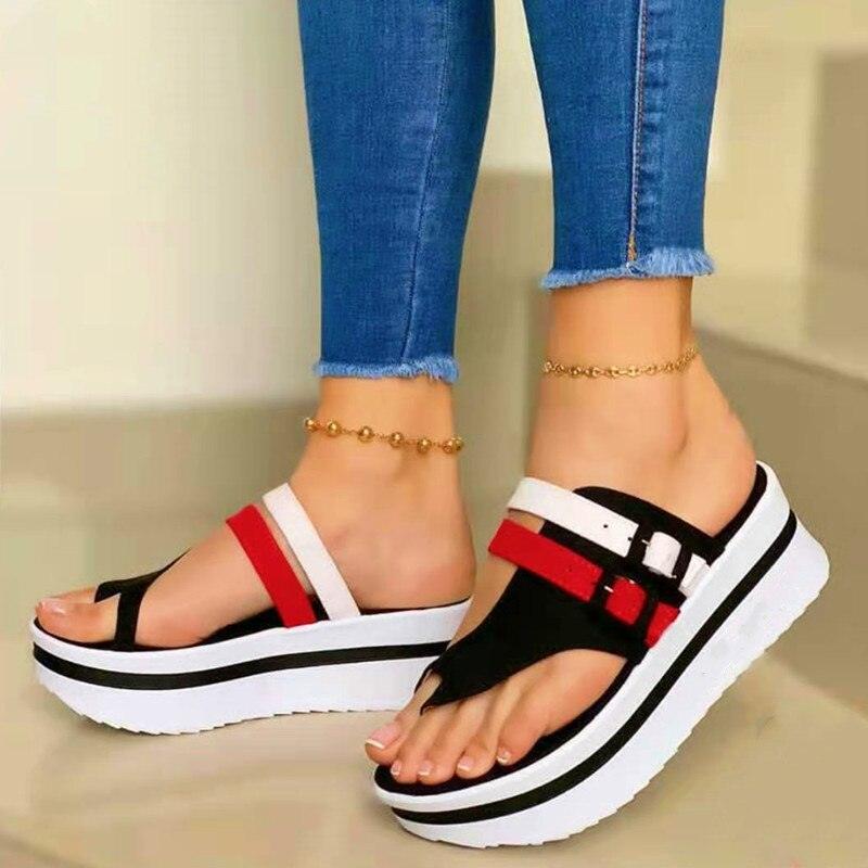 Women's Platform Sandals and Elastic Ankle Strap