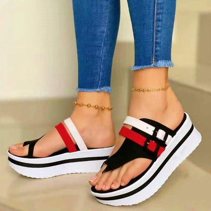 Women's Platform Sandals and Elastic Ankle Strap