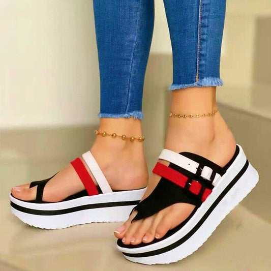 Women's Platform Sandals and Elastic Ankle Strap