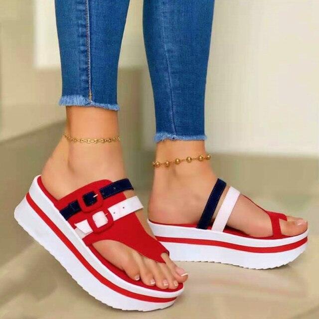 Women's Platform Sandals and Elastic Ankle Strap