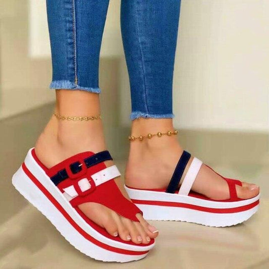 Women's Platform Sandals and Elastic Ankle Strap