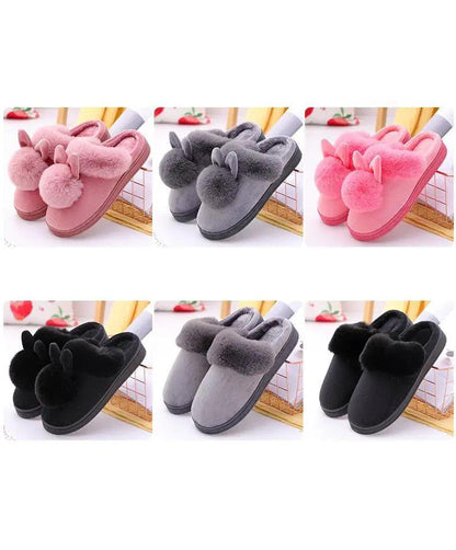 Women's Rabbit Ear Indoor Slippers Memory Foam