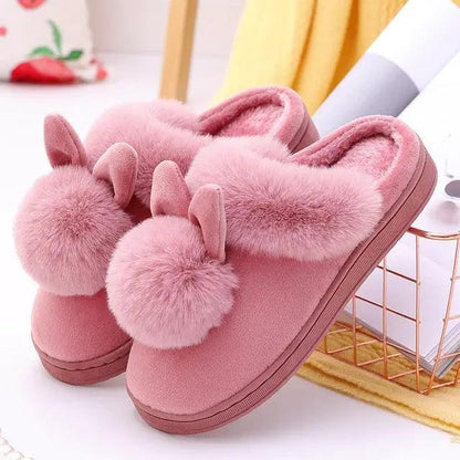Women's Rabbit Ear Indoor Slippers Memory Foam