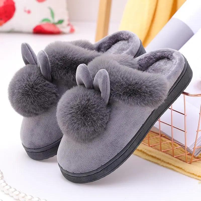 Women's Rabbit Ear Indoor Slippers Memory Foam