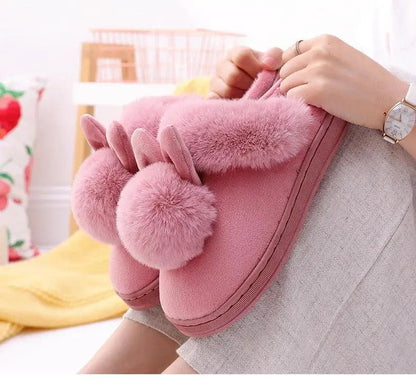 Women's Rabbit Ear Indoor Slippers Memory Foam