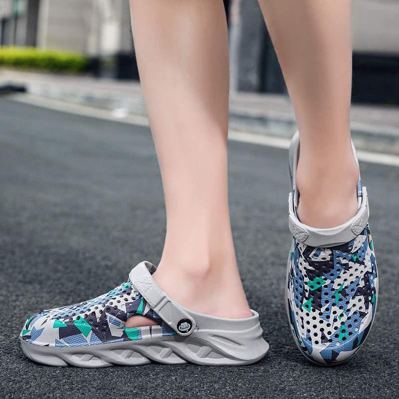 Stevvex women's slip-on patterned garden clogs with colorful upper and cushioned sole pair on Tampa Home & Garden Store