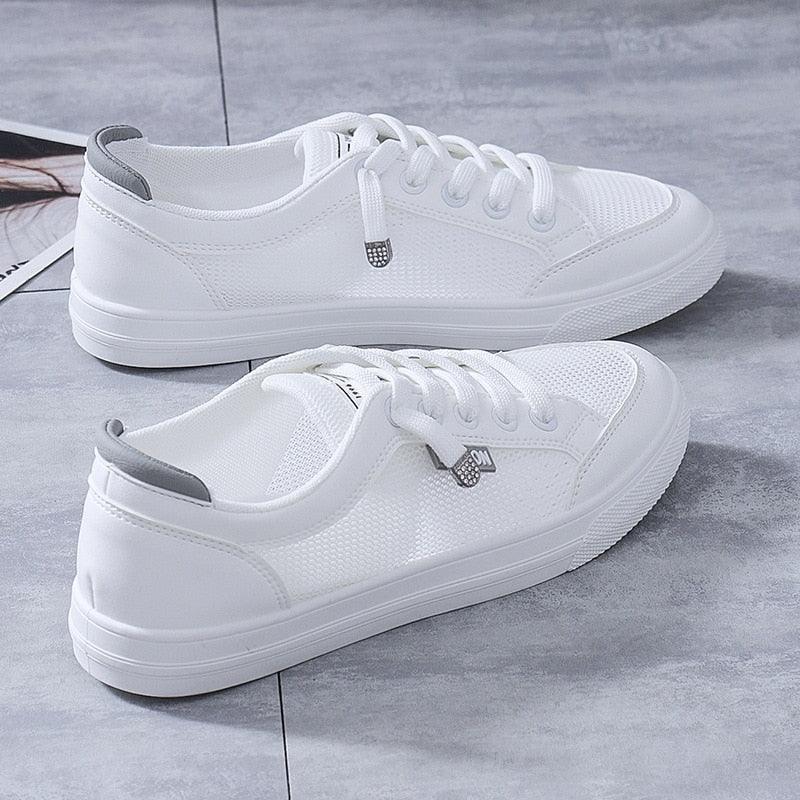 Stevvex women's white casual sneakers breathable mesh for walking and gym on Tampa Home & Garden Store