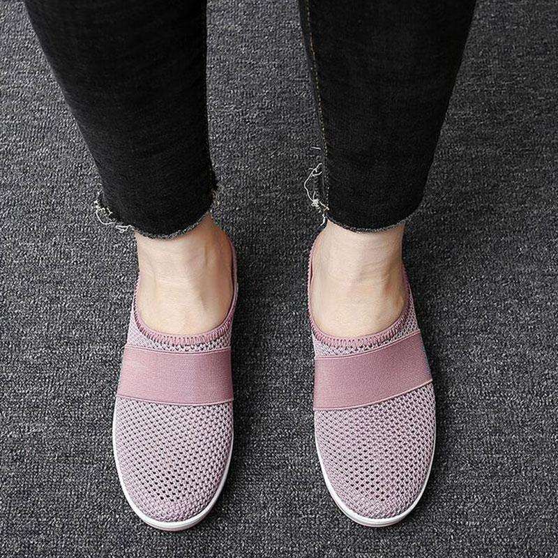 Women pink mesh slip-on platform sandals breathable upper pair on Tampa Home & Garden Store