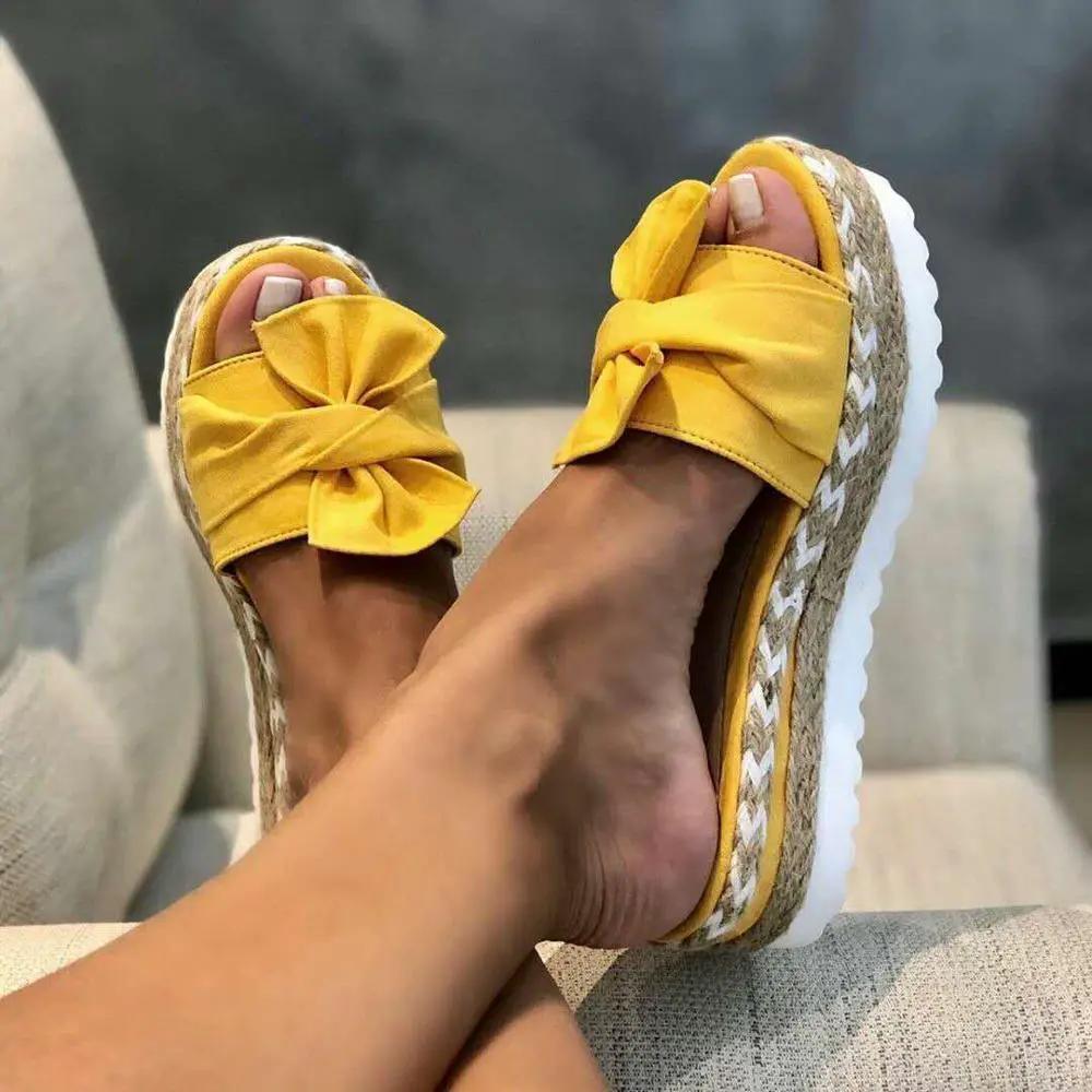 Women Platform Sandals Bow Knot High Heel Beach