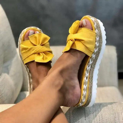 Women Platform Sandals Bow Knot High Heel Beach