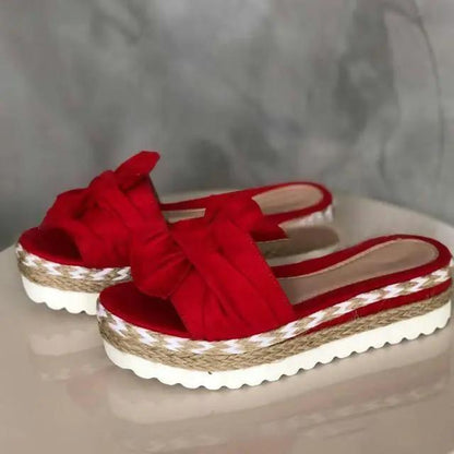 Women Platform Sandals Bow Knot High Heel Beach