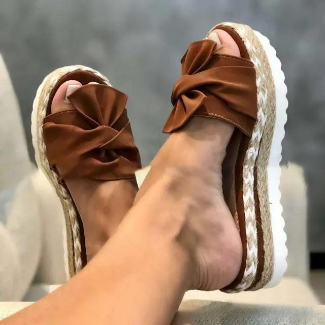 Women Platform Sandals Bow Knot High Heel Beach