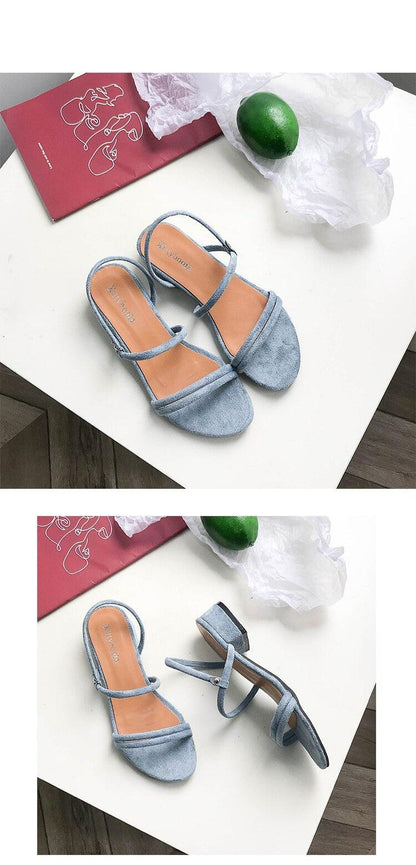 Stevvex blue suede sandals with open toe and back strap, adjustable straps, flat heel on Tampa Home & Garden Store