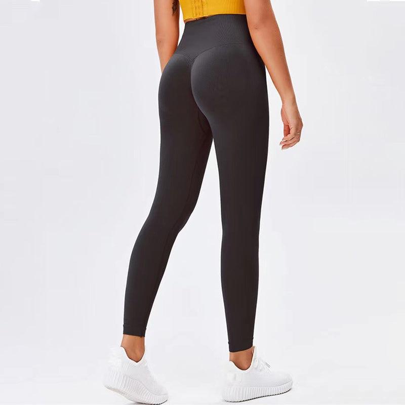 Women’s seamless high-waist leggings with push-up shaping, black Stevvex yoga pants on Tampa Home & Garden Store