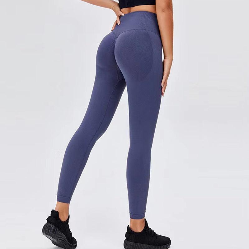 Women seamless high-waist push-up leggings Stevvex blue-purple athletic yoga pants on Tampa Home & Garden Store