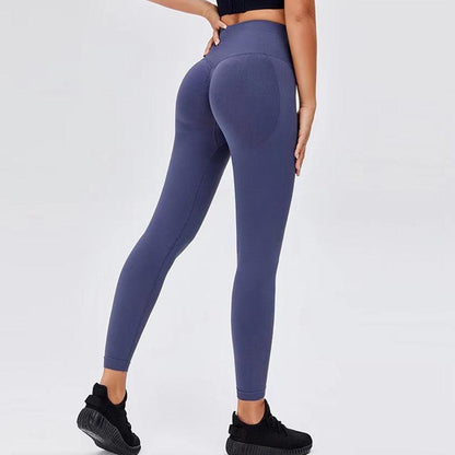 Women seamless high-waist push-up leggings Stevvex blue-purple athletic yoga pants on Tampa Home & Garden Store