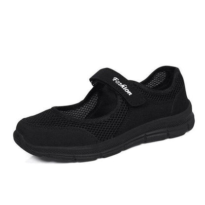 Stevvex women mesh slipon sneakers black breathable upper with strap casual espadrille shoes on Tampa Home & Garden Store