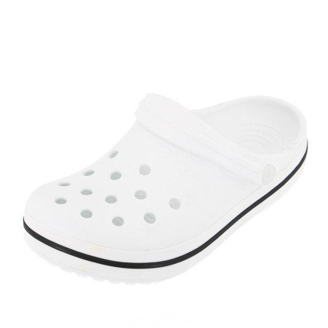 Stevvex white breathable clogs with strap and perforated holes lightweight slippers on Tampa Home & Garden Store
