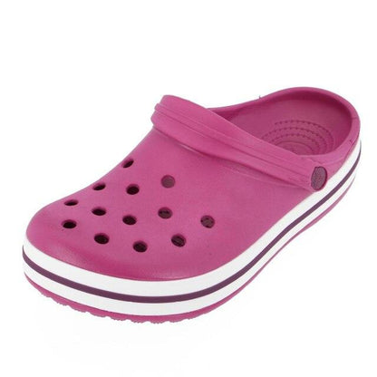 Stevvex pink breathable garden clogs with strap and platform sole, slip-on slippers on Tampa Home & Garden Store