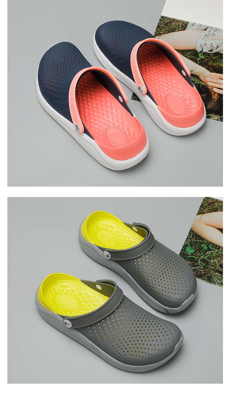 Stevvex women's perforated slip-on sandals navy with coral interior on Tampa Home & Garden Store
Stevvex women's perforated slip-on clogs gray with neon yellow interior on Tampa Home & Garden Store