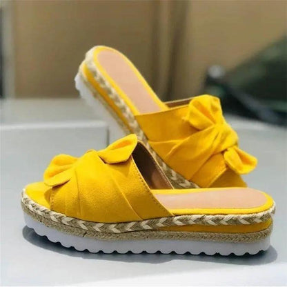 Women Summer Platform Bow Tie Open Toe Sandals