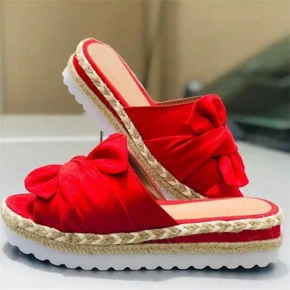 Women Summer Platform Bow Tie Open Toe Sandals