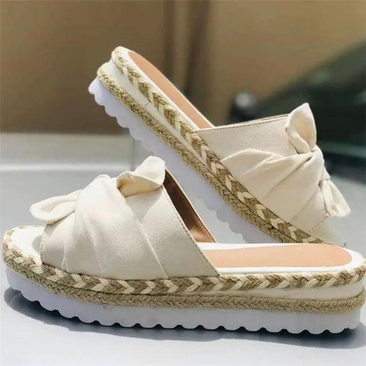 Women Summer Platform Bow Tie Open Toe Sandals