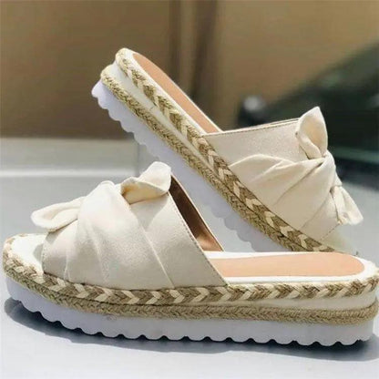 Women Summer Platform Bow Tie Open Toe Sandals