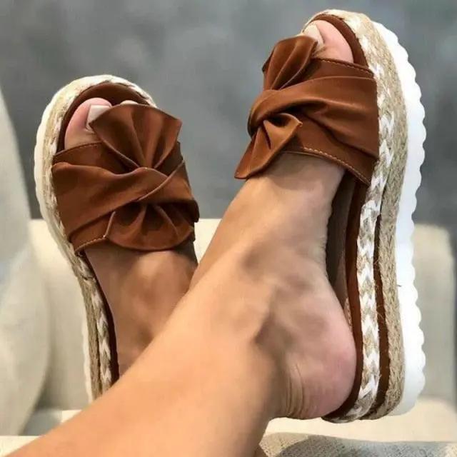 Women Summer Platform Bow Tie Open Toe Sandals