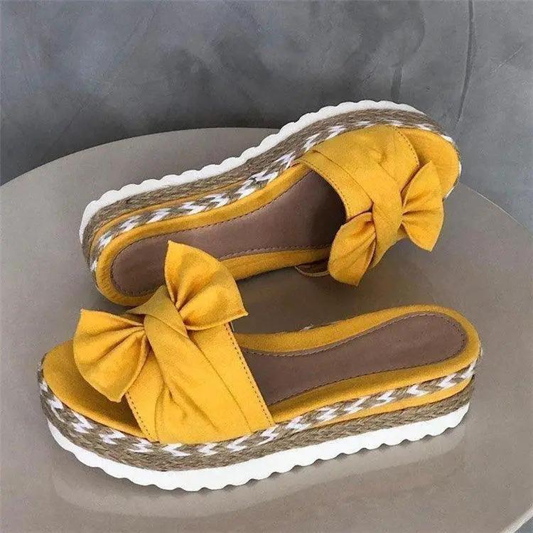 Women Summer Platform Bow Tie Open Toe Sandals