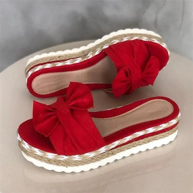 Women Summer Platform Bow Tie Open Toe Sandals