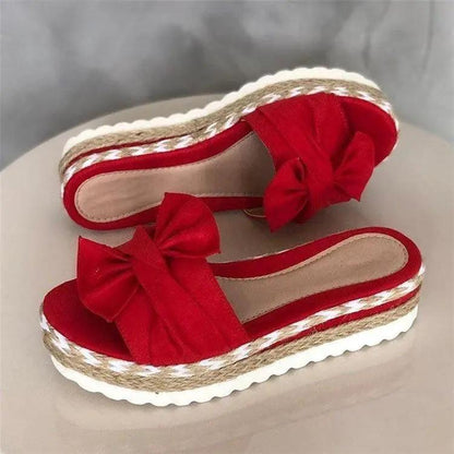 Women Summer Platform Bow Tie Open Toe Sandals
