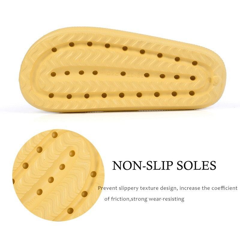 Stevvex women thick platform slippers EVA soft sole yellow beach slide nonslip soles on Tampa Home & Garden Store