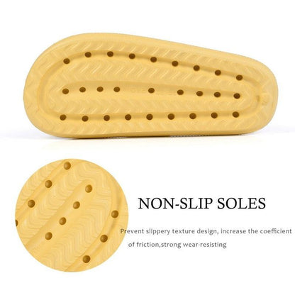 Stevvex women thick platform slippers EVA soft sole yellow beach slide nonslip soles on Tampa Home & Garden Store
