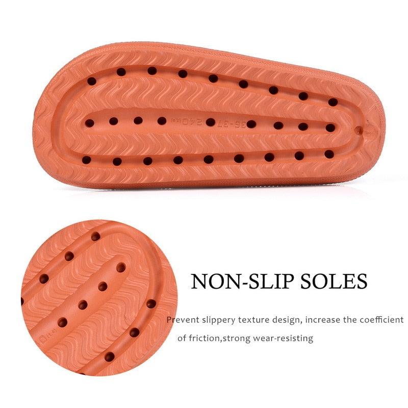 Stevvex orange EVA platform slippers with non-slip perforated sole for indoor outdoor use on Tampa Home & Garden Store