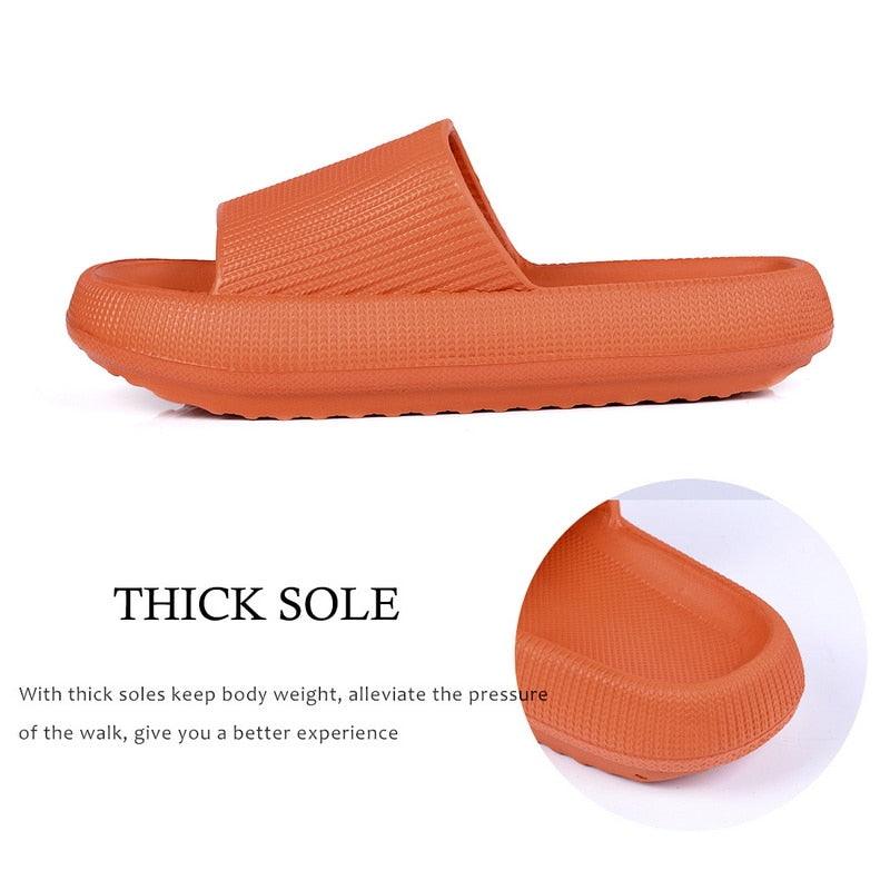 Women Thick Platform Slippers orange EVA slide by Stevvex open toe non-slip indoor outdoor on Tampa Home & Garden Store