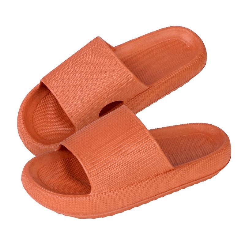 Women's orange EVA platform slide sandals with strap open-toe pair for indoor outdoor use on Tampa Home & Garden Store