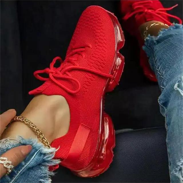 Women Trendy Cushion Sneakers Lace Up Running