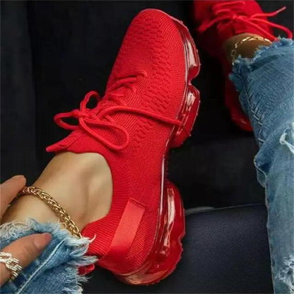 Women Trendy Cushion Sneakers Lace Up Running