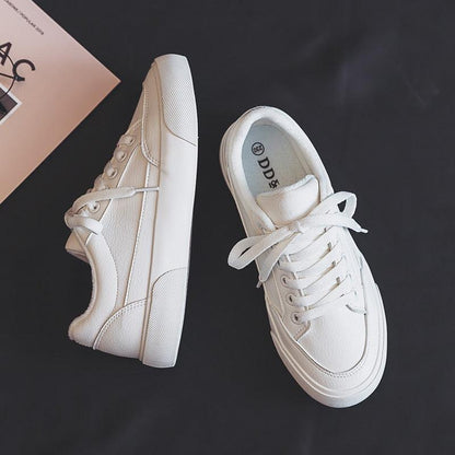 Stevvex women's white leather sneakers, casual business style platform walking shoes on Tampa Home & Garden Store