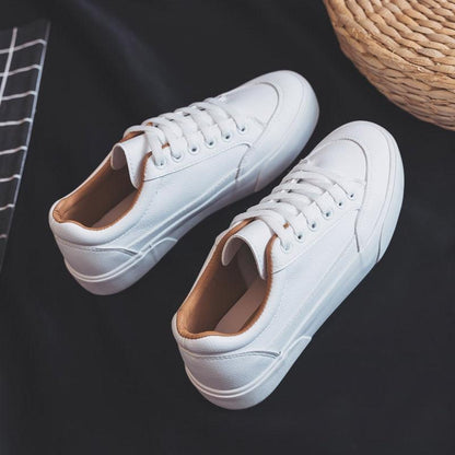 Stevvex women's white business sneakers pair with tan interior, ultra-lightweight platform on Tampa Home & Garden Store
