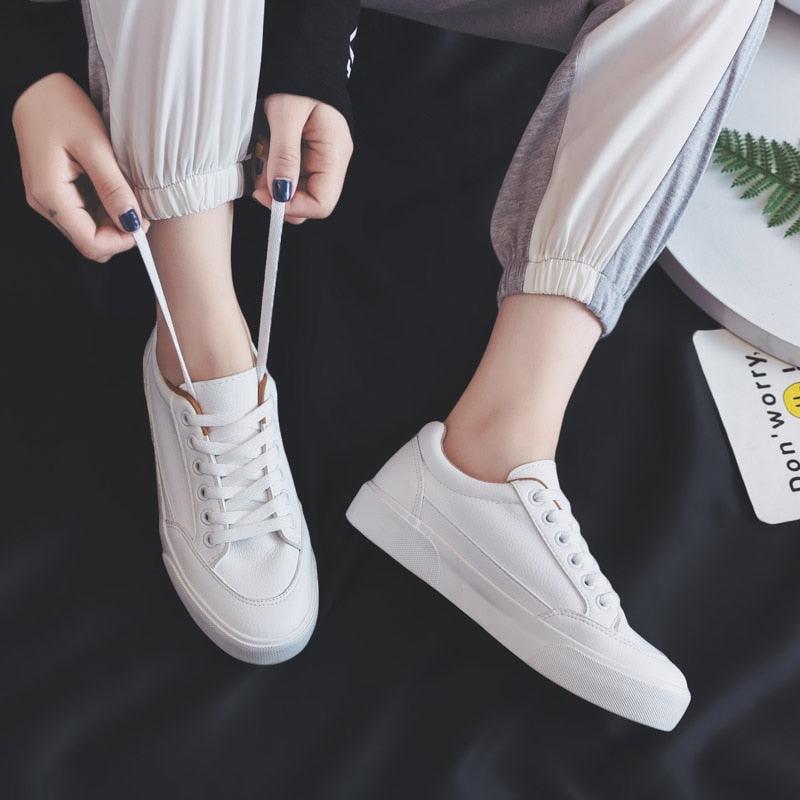 Stevvex Women white platform sneakers pair, ultra lightweight, non-slip casual sport shoes on Tampa Home & Garden Store