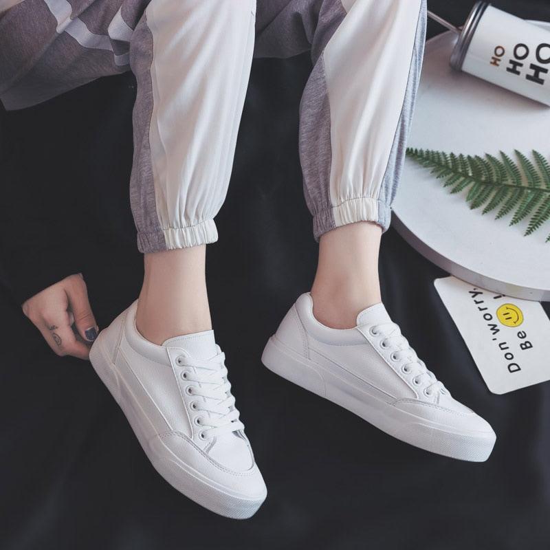 Stevvex women white business sneakers with platform sole, casual sport shoes on Tampa Home & Garden Store