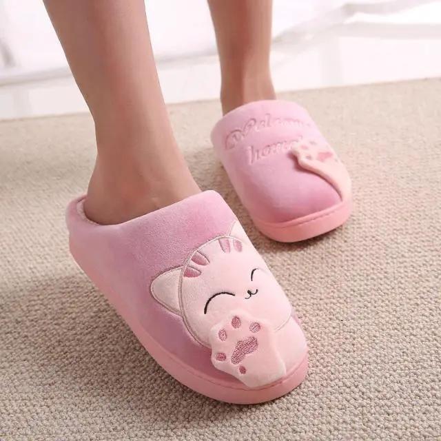 Women Winter Fur Slippers With Non Slip Outsole