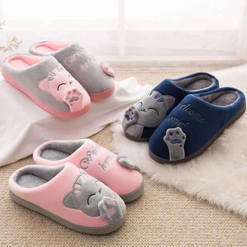 Women Winter Fur Slippers With Non Slip Outsole