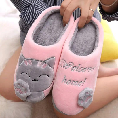 Women Winter Fur Slippers With Non Slip Outsole