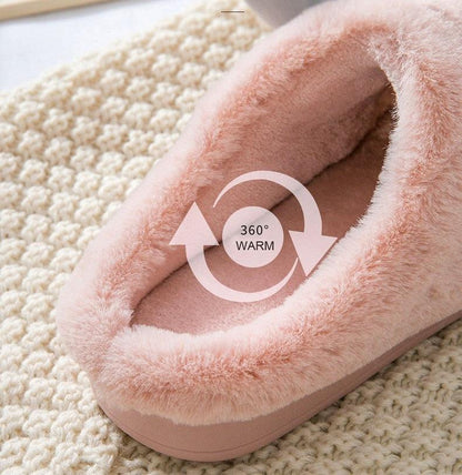 Stevvex women pink plush winter slippers with soft furry lining and non-slip sole on Tampa Home & Garden Store