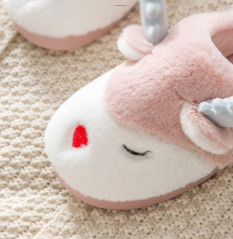 Stevvex women's plush deer slippers pink fuzzy indoor slippers with non-slip sole on Tampa Home & Garden Store