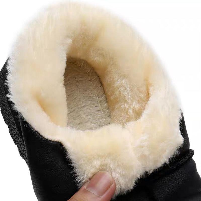 Womens fur-lined black winter boot with cream plush interior on Tampa Home & Garden Store