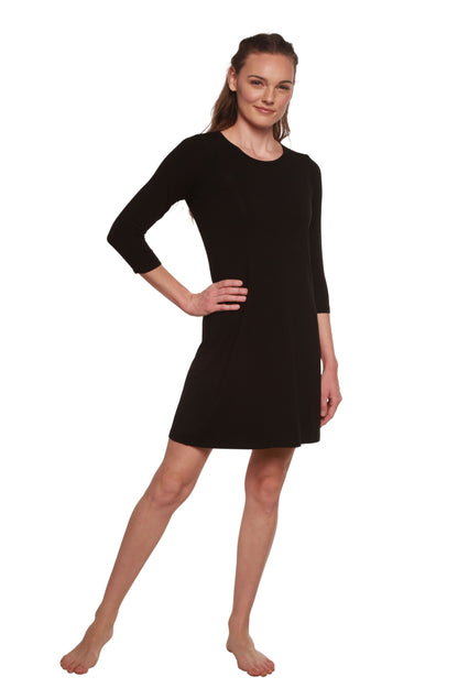 Women's A-Line Bamboo Viscose Dress in Black by Spun Bamboo on Tampa Home & Garden Store
